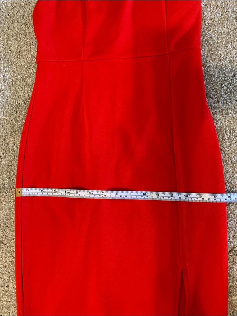 One-Shoulder Red Midi Dress - Picture 6 of 6